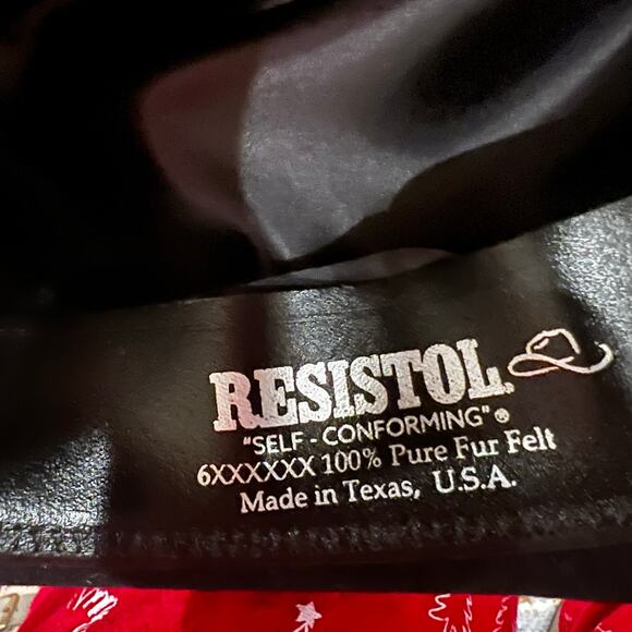 Resistol Men's Ox Bow 6X Black Felt Hat Cattleman Crown One Size NWT - Picture 11 of 12